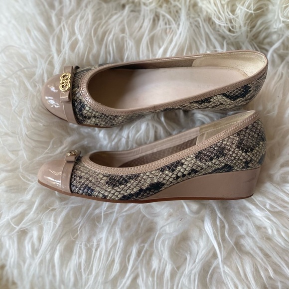 Cole Haan Beige and Snake Print Wedges - Picture 4 of 8